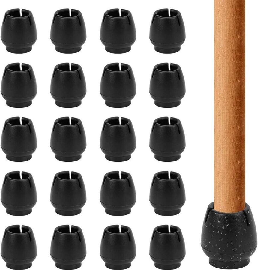 Stoelpootdoppen rond 40 stuks siliconen beschermdoppen stoelpoten vloerbeschermers stoelen zwart tafels stoelen meubels poten 17-21 mm stoelpootbeschermers