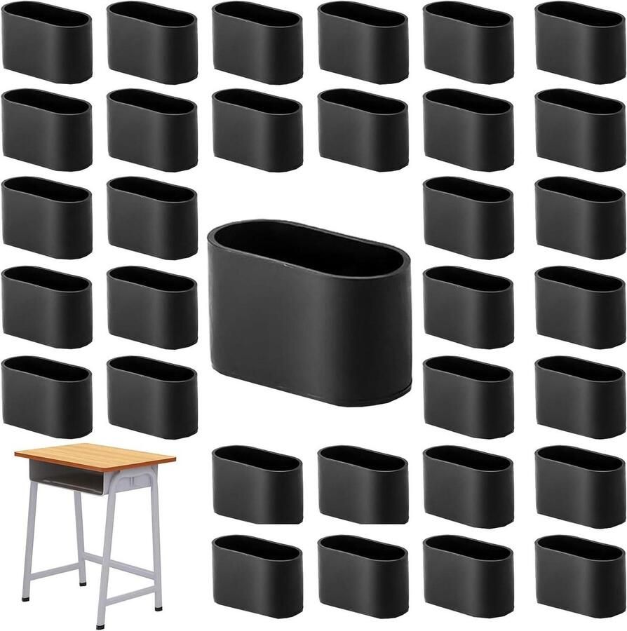 Allecto Plus Stoelpootdoppen Ovale Glijders voor Tuinstoelen 32 Stuks met Vloerbescherming