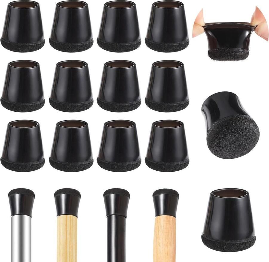 Stoelpoten Elastische Stoelglijders van Vilt 40 Stuks Ter Bescherming van Tafelpoten Voorkomt Krassen op de Vloer stoelpootbeschermers