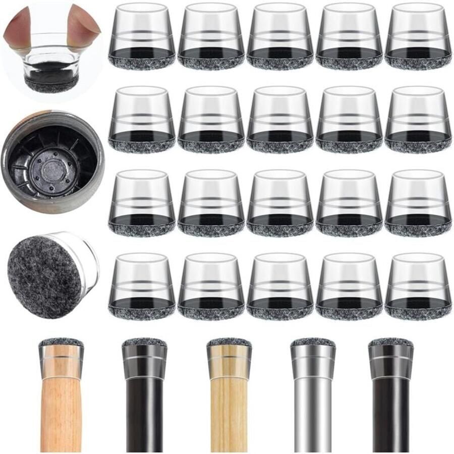 Stoelpoten Huiden 40-Delige Viltbekleding 14-20Mm Transparant Bescherming Tegen Krasse 40 Stuks Voor Stoelen En Banken Transparant