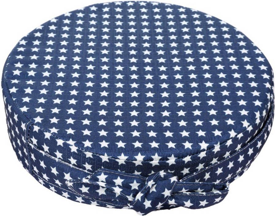 Stoelverhoger voor peuters eetkamerstoel verhogend kussen dier bedrukt rond 32 cm kinderverhoger voor dineren Draagbaar reizen verhogend kussen -Blauw Ster