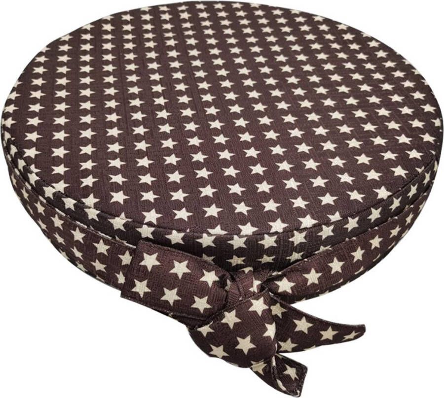 Stoelverhoger voor peuters eetkamerstoel verhogend kussen dier bedrukt rond 32 cm kinderverhoger voor dineren Draagbaar reizen verhogend kussen -Koffie Ster