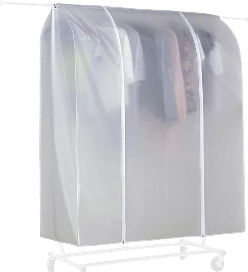 Stofbescherming voor kleerhangers met ritssluiting 150 x 133 x 55 cm Hoes voor kledingrek