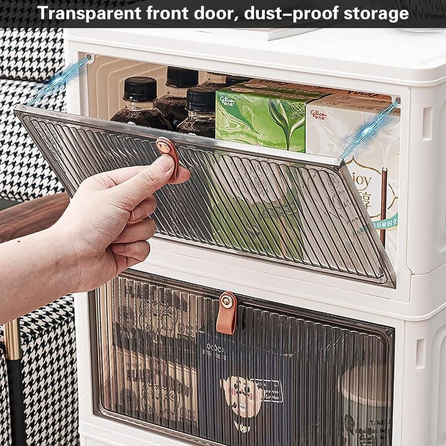 Stofdichte opbergdoos op wielen veelzijdige organizer 1 stuk wit plastic