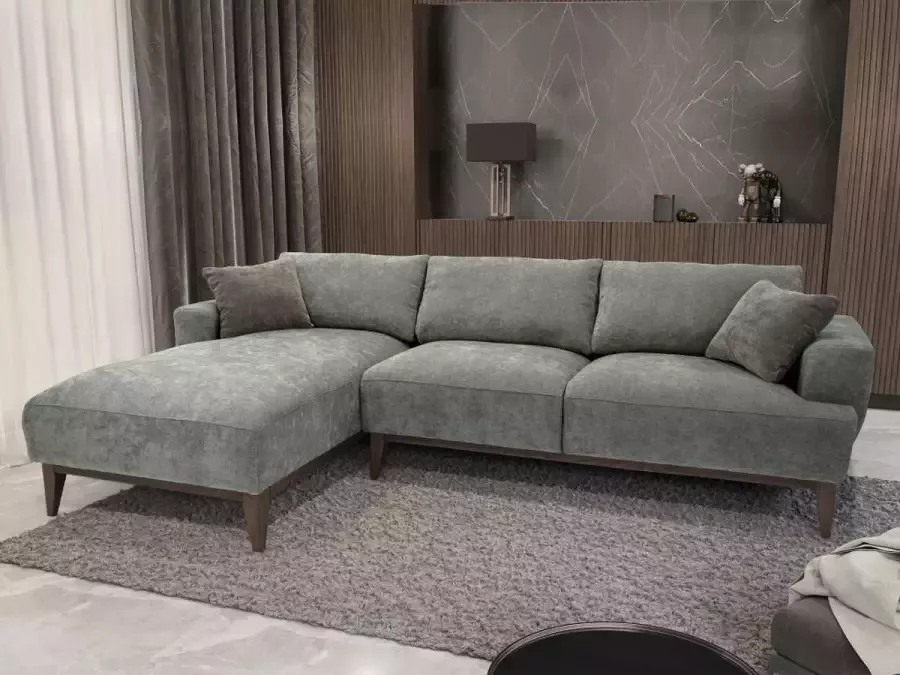 Stoffen hoekbank grijs linkerhoek JOSEFA L 268 cm x H 82 cm x D 167 cm - Foto 2