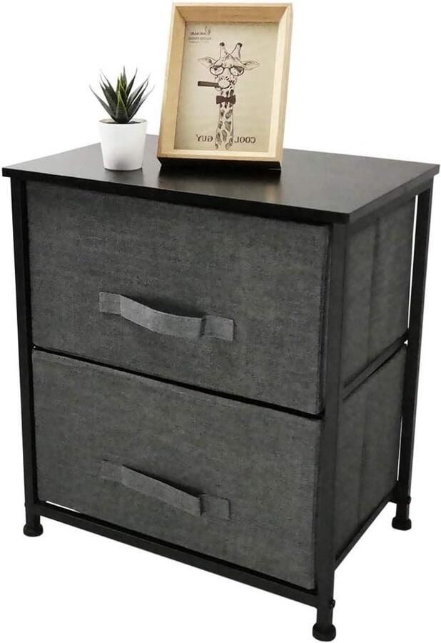 Stoffen ladekast met 2 lades opvouwbaar Grijs