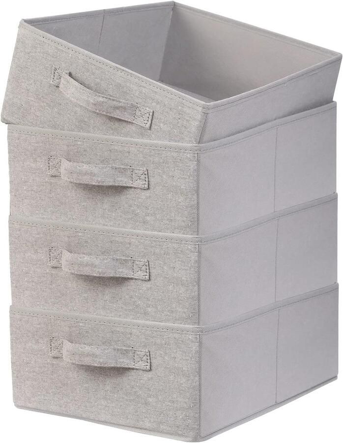 Stoffen Opbergdozen Set van 4 Lade Organisatoren voor Garderobe Opvouwbare Verdelers met Handgrepen voor Doeleinden