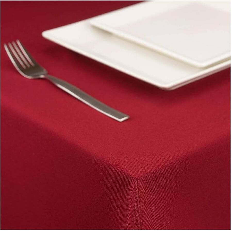 Stoffen tafelkleed bordeauxrood 140 x 220 cm polyester