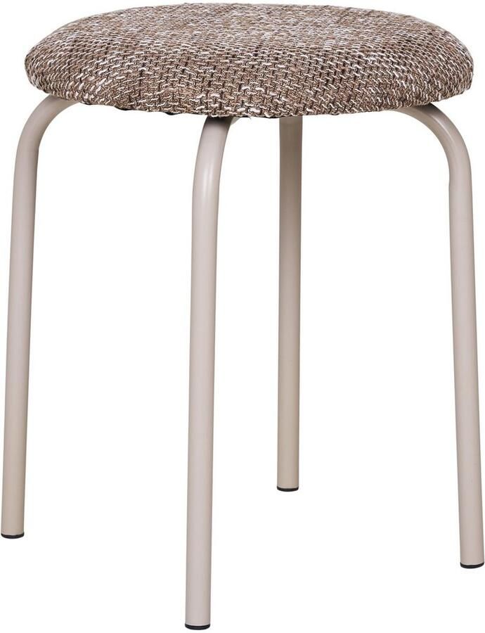 Stool Brown Mix Ottoman voetsteun Comfortzitje 44 cm x 44cm x 44 cm