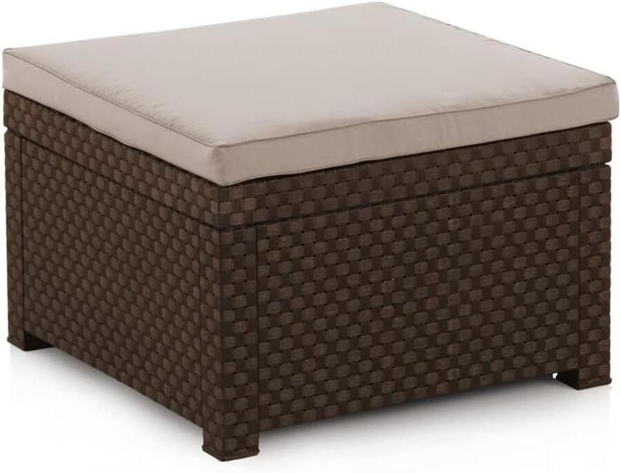 Stool for garden furniture low garden stool made in Spain from recycled materials color wenge 56 x 56 x 39 cm