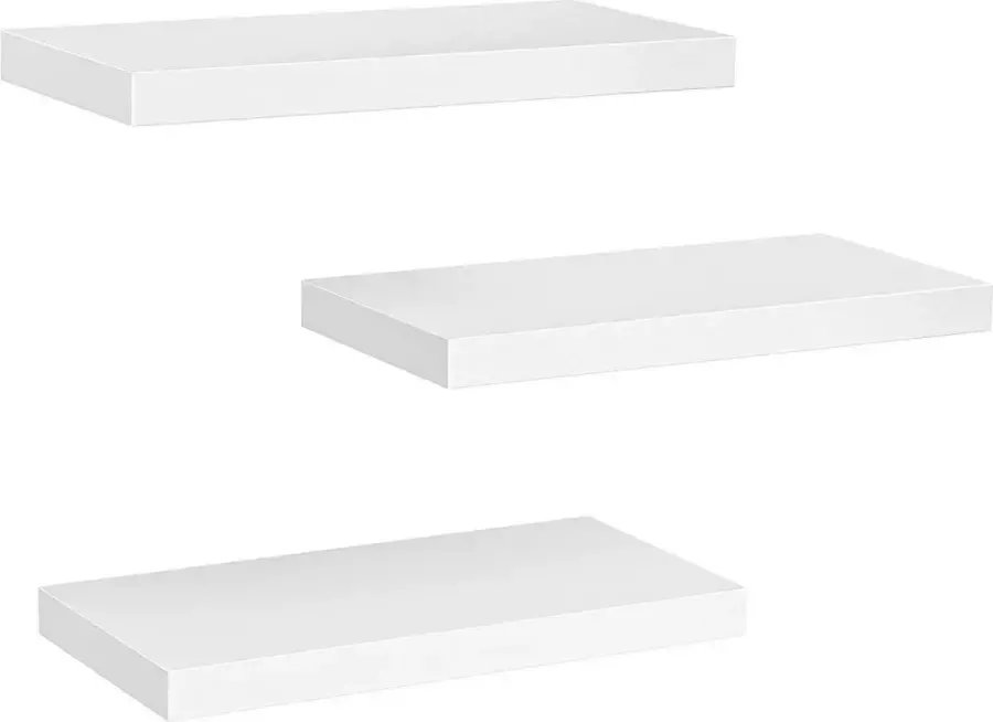 STOREMIC wandplank witte wandplanken 38 cm set van 3 witte zwevende planken moderne decoratieve planken met strakke afwerking voor slaapkamers keukens kantoren woonkamers enz