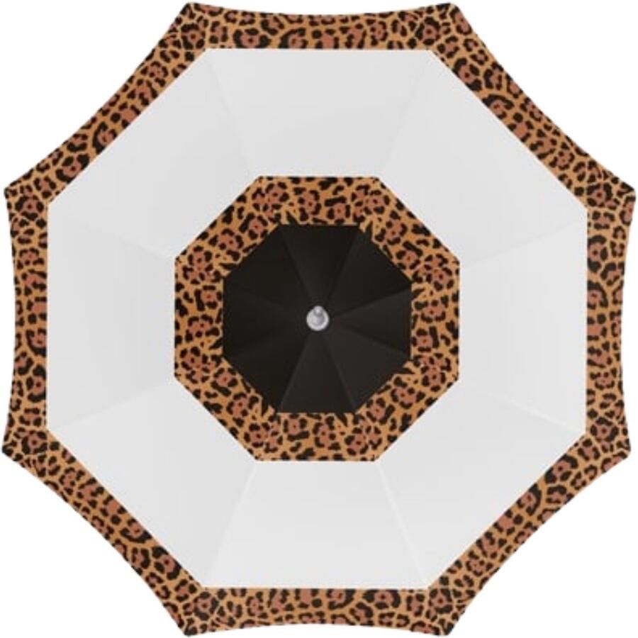 Strand parasol Ghana D180 cm panterprint inklapbaar zomer UV protectie