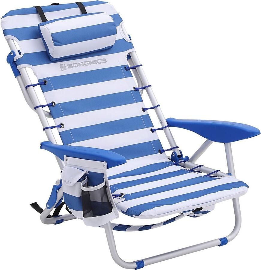 Strandstoel Draagbare stoel Opvouwbare strandstoel Duurzame Oxford-stof Verstelbare rugleuning Lichtgewicht 63 cm x 68 cm x 75 cm