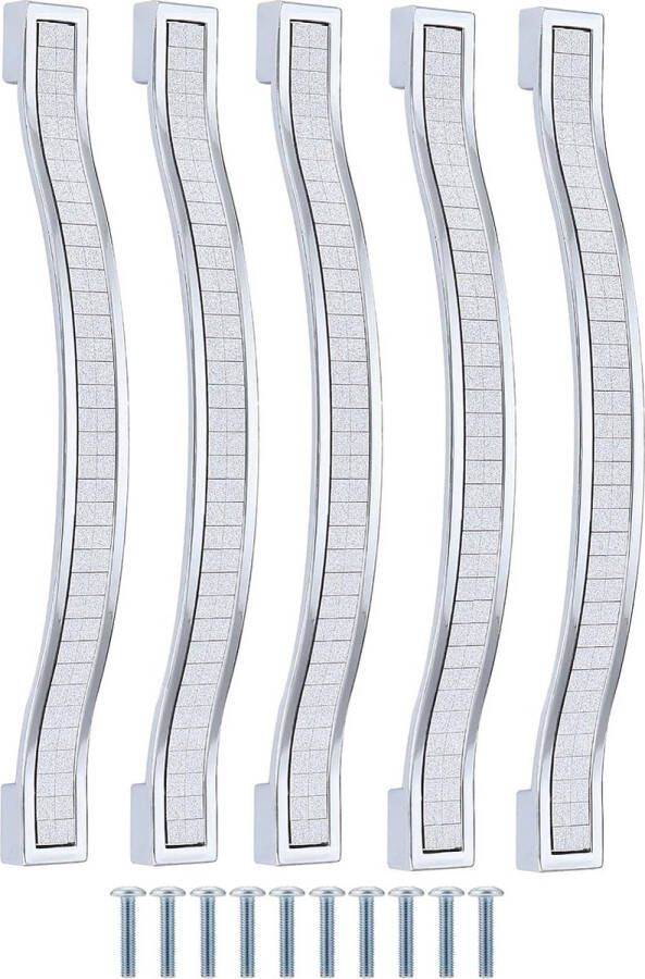 Strass Kristal Ladeknoppen in Europese stijl gemaakt van zinklegering voor meubel- en kastdeuren in de keuken (160MM-10 stuks zilver)