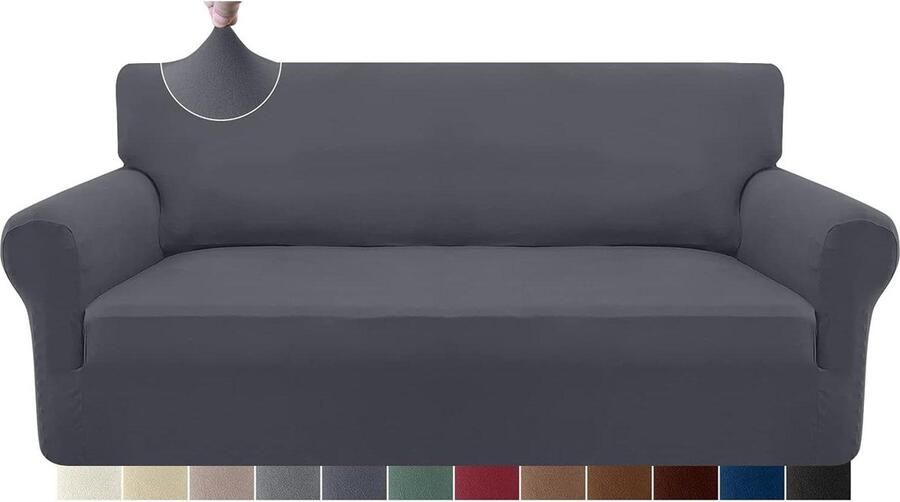 Stretch 3-zits bankovertrek superzacht elastaan honden huisdier bankhoes grijs