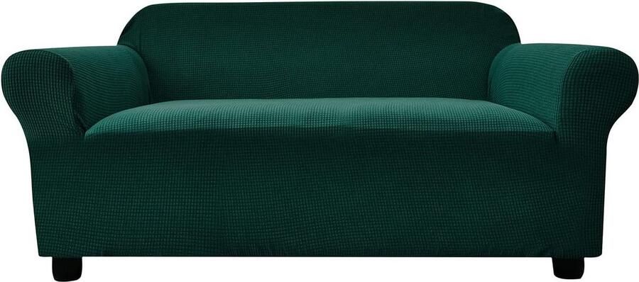 Stretch anti-slip bankovertrek wasbaar zachte meubelbescherming leren bank 3-zits bosgroen