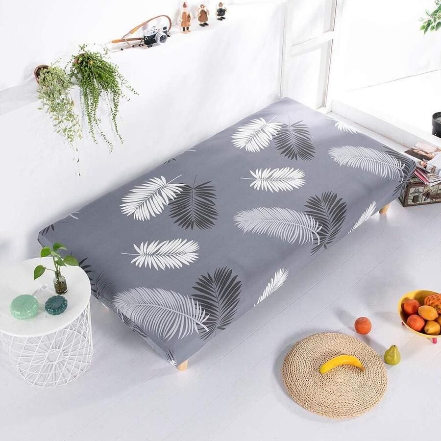 Stretch Armless Sofa Cover Elastische Stof Bedrukte Bank Covers Universele Pasvorm Volledige Vouwbank Bed Slipcover Meubelbekledingsbeschermer
