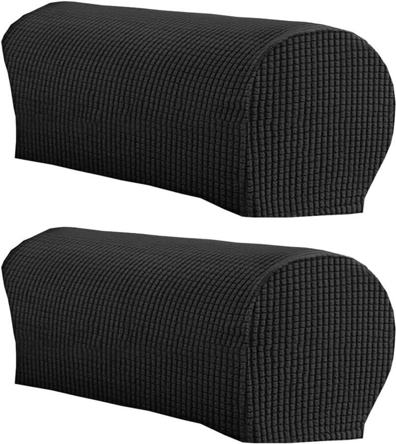 Stretch armleuninghoezen 2 stuks Bankhoes Armleuninghoezen Antislip armleuning bescherming hoezen Meubelbeschermer Geschikt voor de meeste banken (lichtgrijs) Wasbare One Size