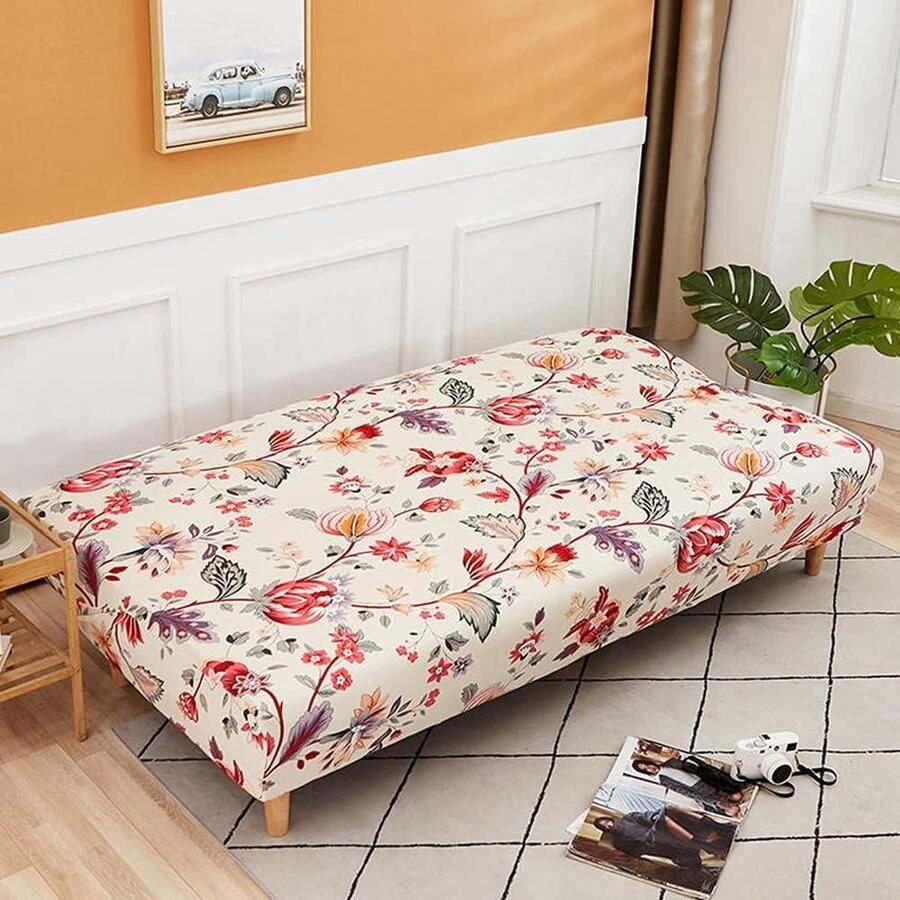 Stretch armloze bankhoes opvouwbare slaapbankhoes 3 zits armloze bankhoes elastische bank slipcover verwijderbaar patroon - Foto 2