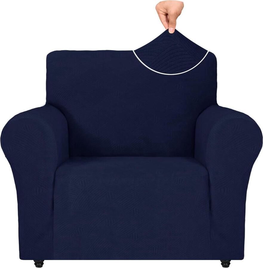 Stretch Bankhoes 1 Zit Elastisch Krasbestendig 1 Stuk Blauw