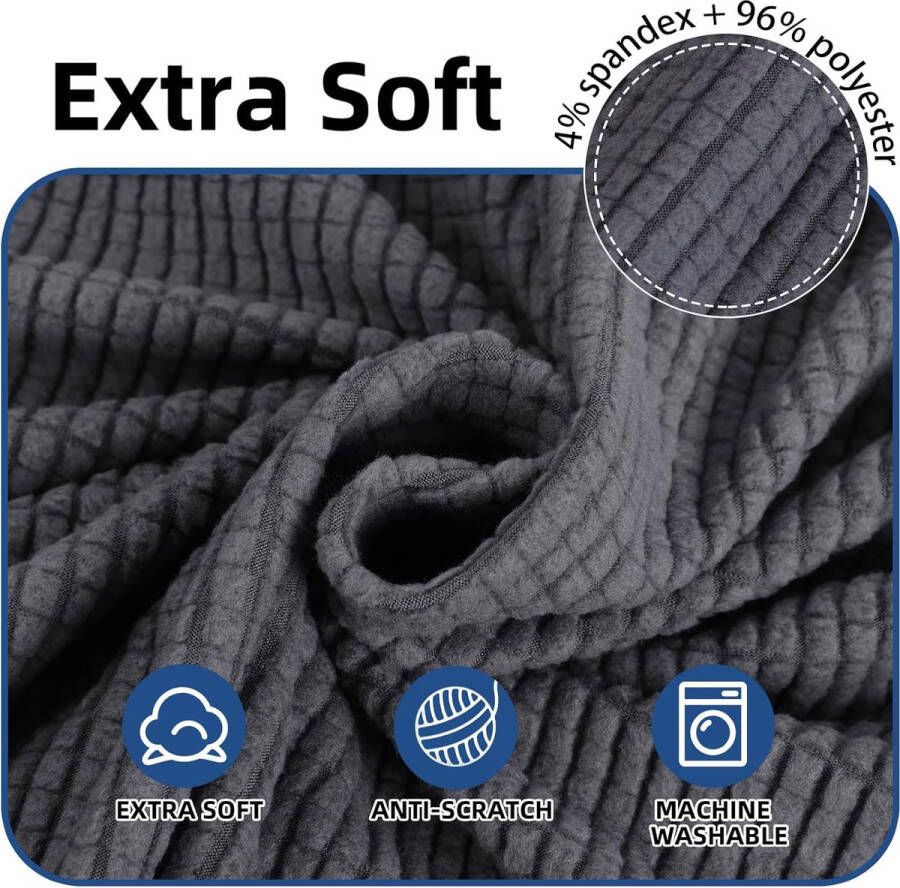 Stretch Bankhoes 1 Zit Elastische Bankhoezen Voor Woonkamer 1 Stuks Universele Rekbare Armsteun Sofahoes Met Anti-slip Schuim Krasbestendig Meubelhoes Voor Bank Antracet