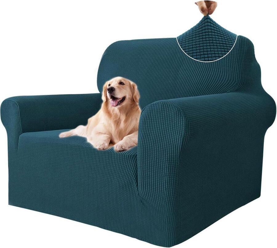 Stretch Bankhoes 1 Zit Elastische Bankhoezen Voor Woonkamer Universele Rekbare Armsteun Sofahoes Krasbestendig Meubelhoes Voor Bank Groen - Foto 2