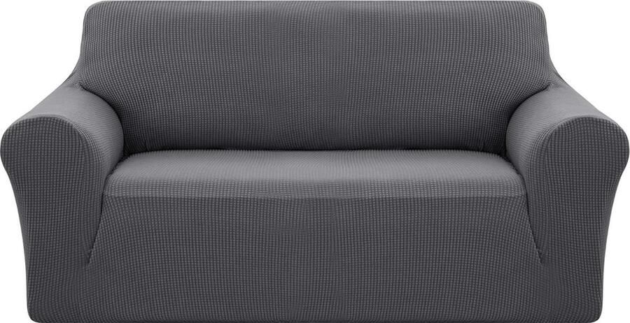 Stretch Bankhoes 2 Zits 145-175 cm Fluweel Bankovertrek Loveseat Antraciet Woonkamer Slaapkamer