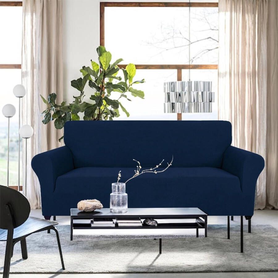 Stretch Bankhoes 2 Zits Elastische Bankhoezen Voor Woonkamer 1 Stuks Universele Rekbare Armsteun Sofahoes Met Anti-slip Schuim Krasbestendig Meubelhoes Voor Bank Blauw