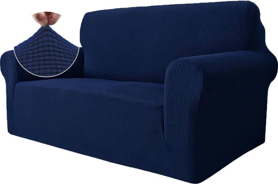 Stretch Bankhoes 2 Zits Elastische Bankhoezen Voor Woonkamer 1 Stuks Universele Rekbare Armsteun Sofahoes Met Anti-slip Schuim Krasbestendig Meubelhoes Voor Bank Blauw