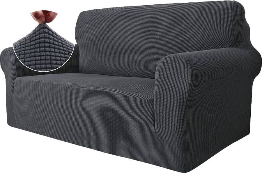 Stretch Bankhoes 2 Zits Elastische Bankhoezen Voor Woonkamer 1 Stuks Universele Rekbare Armsteun Sofahoes Met Anti-slip Schuim Krasbestendig Meubelhoes Voor Bank Antracet