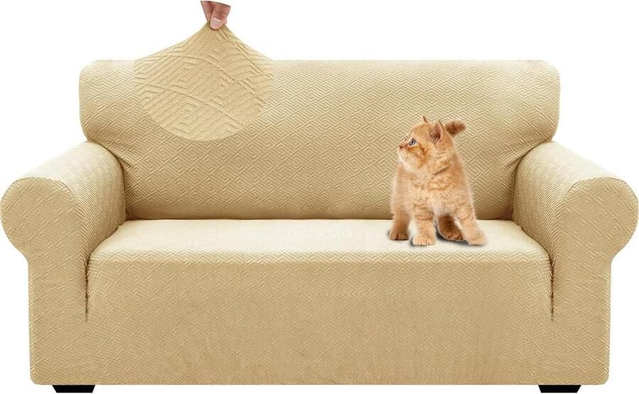 Stretch Bankhoes 2 Zits Elastische Meubelhoes 2 Stuks Blauw Krasbestendig