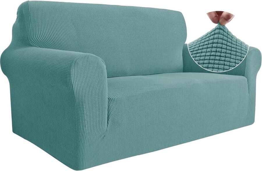 Stretch Bankhoes 2 Zits Elastische Sofahoes Lichtblauw 1 stuk