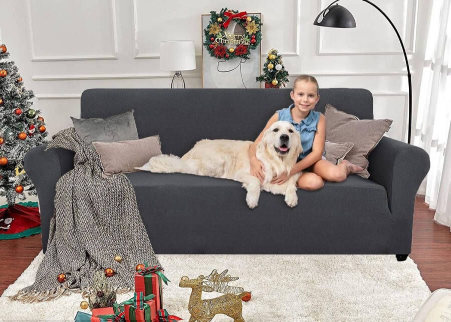 Stretch Bankhoes 3 Zits Elastische Bankhoezen Voor Woonkamer 1 Stuks Universele Rekbare Armsteun Sofahoes Met Anti-slip Schuim Krasbestendig Meubelhoes Voor Bank Grijs