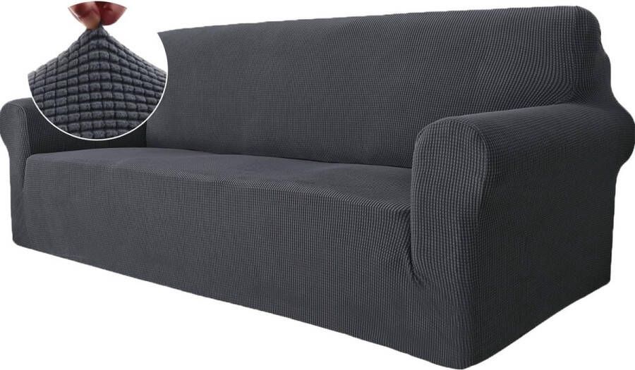 Stretch Bankhoes 3 Zits Elastische Bankhoezen Voor Woonkamer 1 Stuks Universele Rekbare Armsteun Sofahoes Met Anti-slip Schuim Krasbestendig Meubelhoes Voor Bank Antracet - Foto 1