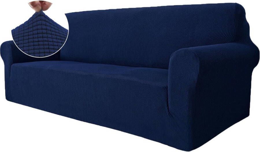 Stretch Bankhoes 3 Zits Elastische Bankhoezen Voor Woonkamer 1 Stuks Universele Rekbare Armsteun Sofahoes Met Anti-slip Schuim Krasbestendig Meubelhoes Voor Bank Blauw