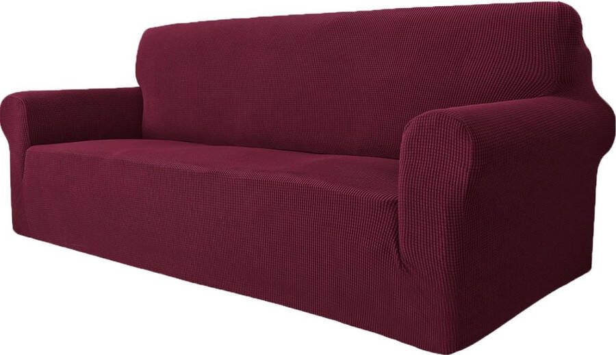 Stretch Bankhoes 3 Zits Elastische Bankhoezen Voor Woonkamer Universele Rekbare Armsteun Sofahoes Krasbestendig Meubelhoes Voor Bank Bordeaux