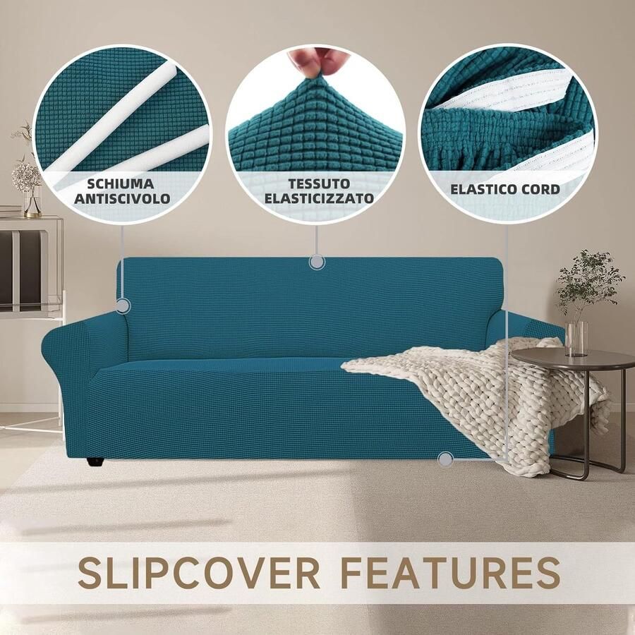 Stretch Bankhoes 3 Zits Elastische Bankhoezen Voor Woonkamer Universele Rekbare Armsteun Sofahoes Krasbestendig Meubelhoes Voor Bank Groen - Foto 2
