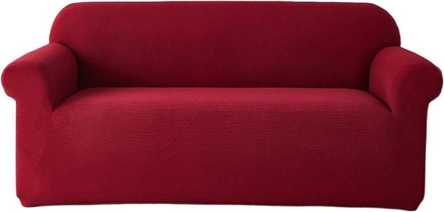 Stretch bankhoes 3-zits Stretch bankhoes voor de woonkamer 1 stuk universele stretch armleuning bankhoes met antislip schuim anti-kras meubelhoes voor de bank -190*230cm-Rood