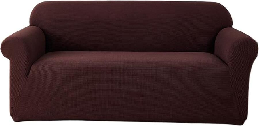 Stretch bankhoes 3-zits Stretch bankhoes voor de woonkamer 1 stuk universele stretch armleuning bankhoes met antislip schuim anti-kras meubelhoes voor de bank -190*230cm-Bruin
