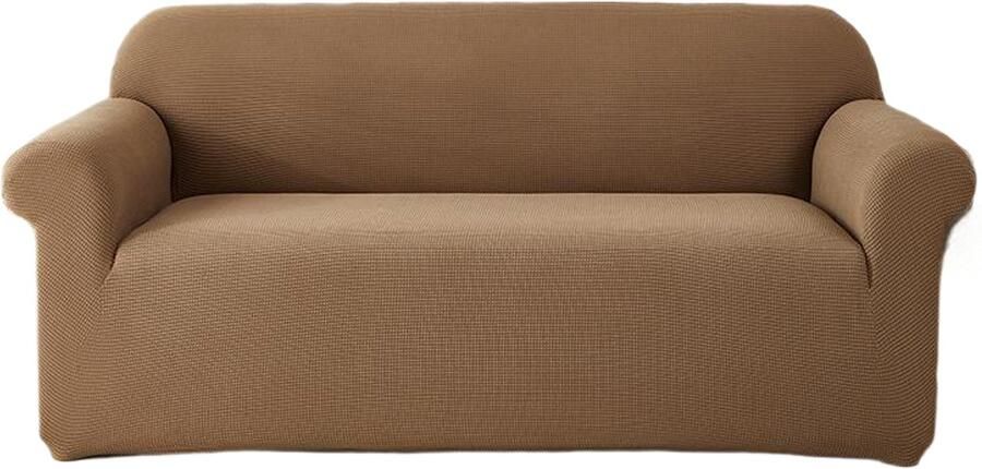 Stretch bankhoes 3-zits Stretch bankhoes voor de woonkamer 1 stuk universele stretch armleuning bankhoes met antislip schuim anti-kras meubelhoes voor de bank -190*230cm-Aards