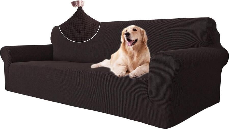 Bankhoes met kussensloop dikke fluwelen bankovertrek met één kussensloop superzachte elastische bankhoes in koffiekleur voor 1 2 3 4-zits L-vormige hoekbank vereist twee - Foto 4