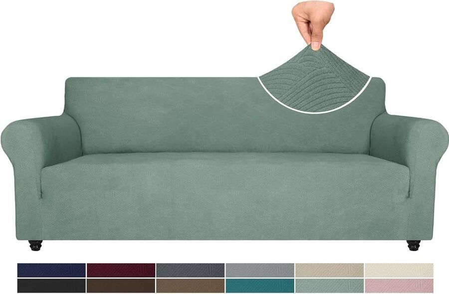 Stretch Bankhoes 4 Zits Elastische Bankhoezen Woonkamer 1 Stuks Universele Rekbare Armsteun Sofahoes Anti-slip Schuim Krasbestendig Meubelhoes Lichtgroen