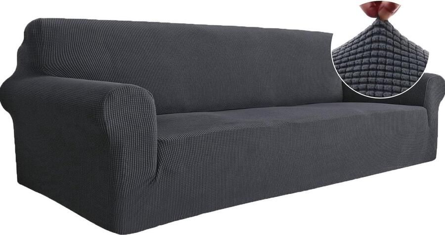 Stretch Bankhoes 4 Zits Elastische Meubelhoes 1 Stuk Antraciet Krasbestendig