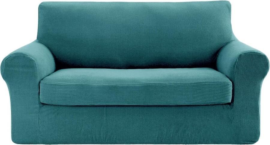Stretch Bankhoes Fluweel Loveseat Meubelhoes Woonkamer Feest 2 Zits 145-175 cm Turquoise