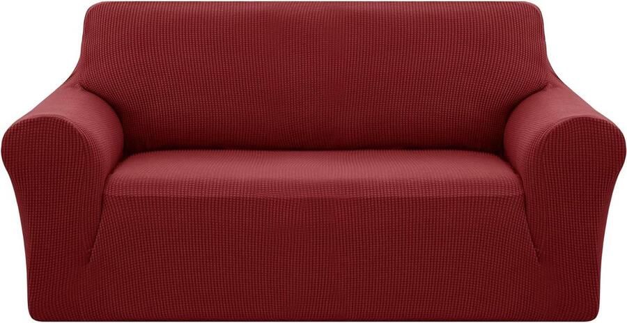 Stretch Bankhoes Luxe Meubelhoes 2-zits Bordeaux Fluweel 145-175 cm