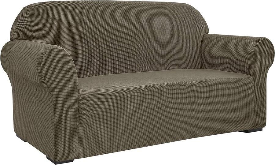 Stretch bankhoes spandex jacquard stof slipcovers 1-delige bank fauteuil anti-slip meubelbeschermer Loveseat Olive Grab