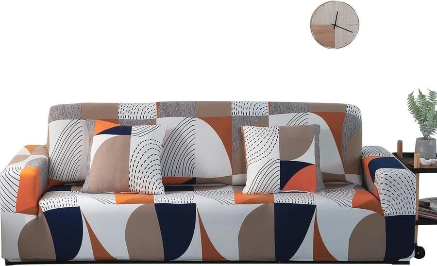 Stretch Bankhoezen voor 1 2 3 4 Zits Banken Moderne Meubelbeschermers met Geometrisch Patroon