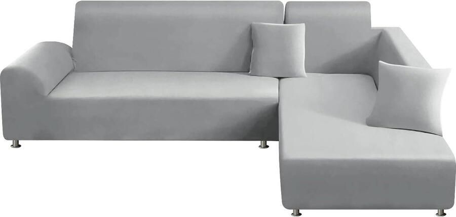 Stretch bankhoezen voor L-vormige sectionele bank antislip hoekbankhoes met chaise lounge-beschermer en kussenslopen voor 2-zits + 3-zits bank hoekbank overtrek