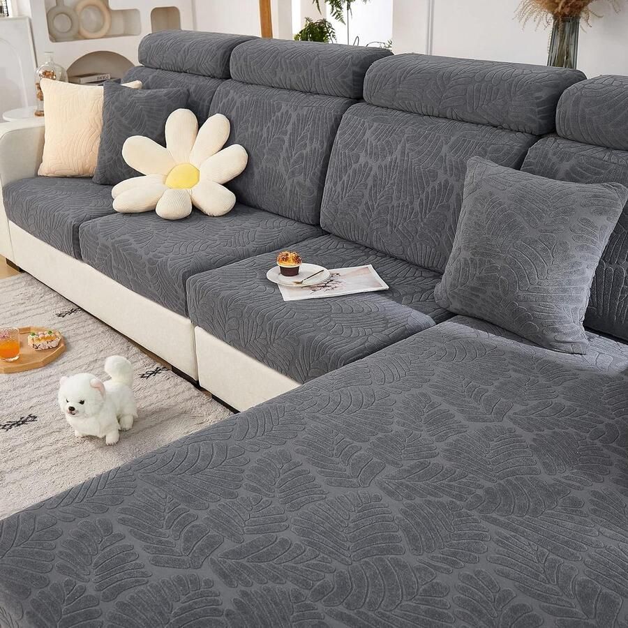 Stretch bankovertrek universeel elastisch antislip voor bankkussen L-vormige chaise longue meubelbescherming met zoekwoorden 'stretch' en 'antislip