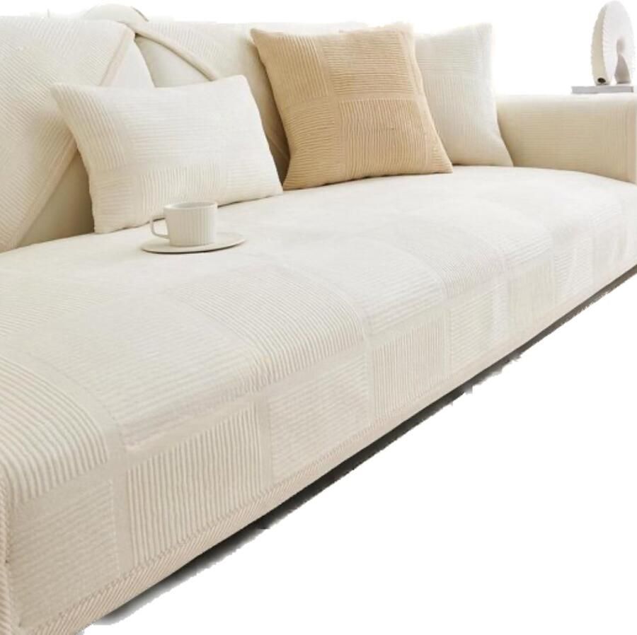 Stretch Bankovertrek voor Zitkussen Elastische Stoelovertrek Antislip Hoes voor Bank Tartan Stof Bankhoes